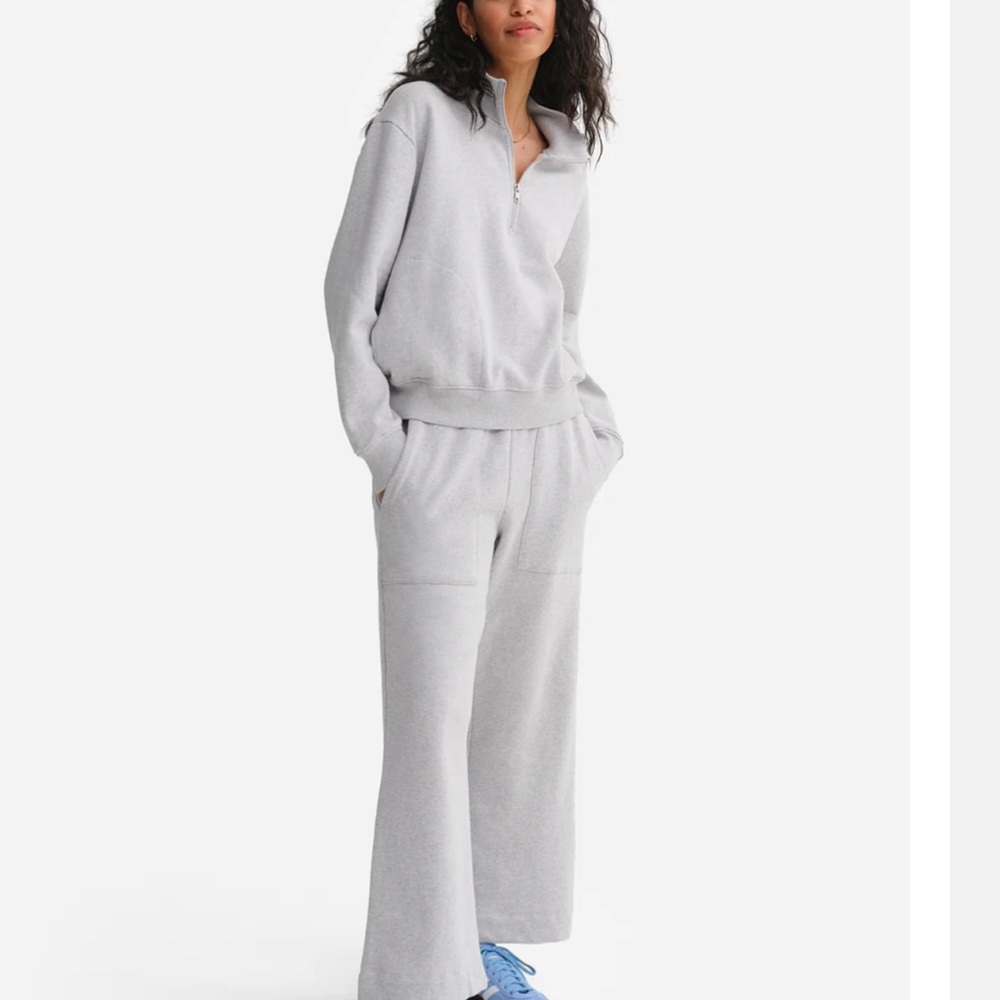 Mate The Label Organic Fleece Sweatsuit Heather Grey Size Medium